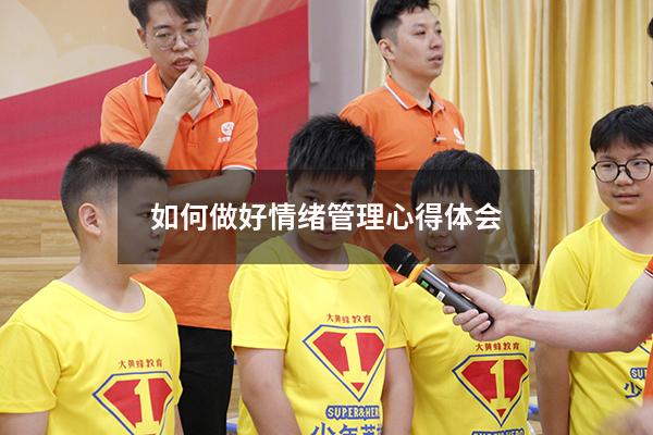如何做好情绪管理心得体会