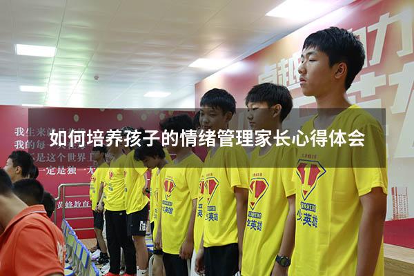 如何培养孩子的情绪管理家长心得体会