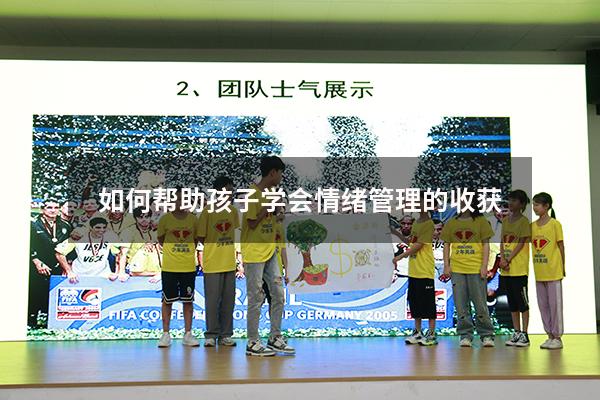 如何帮助孩子学会情绪管理的收获