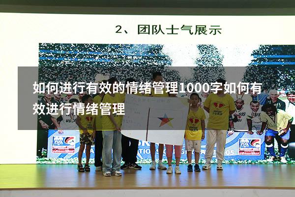 如何进行有效的情绪管理1000字（如何有效进行情绪管理）