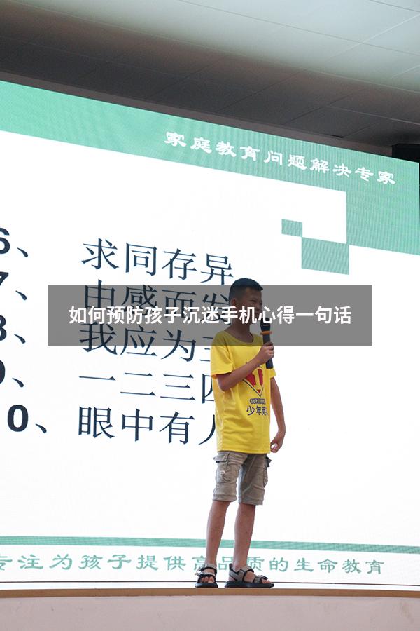 如何预防孩子沉迷手机心得一句话