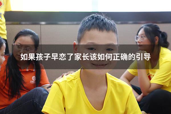 如果孩子早恋了家长该如何正确的引导