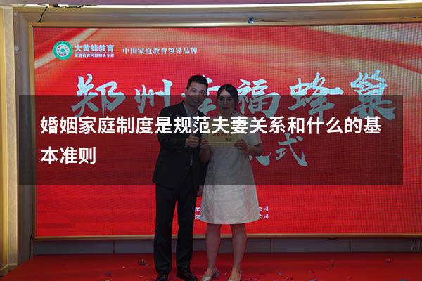 婚姻家庭制度是规范夫妻关系和什么的基本准则