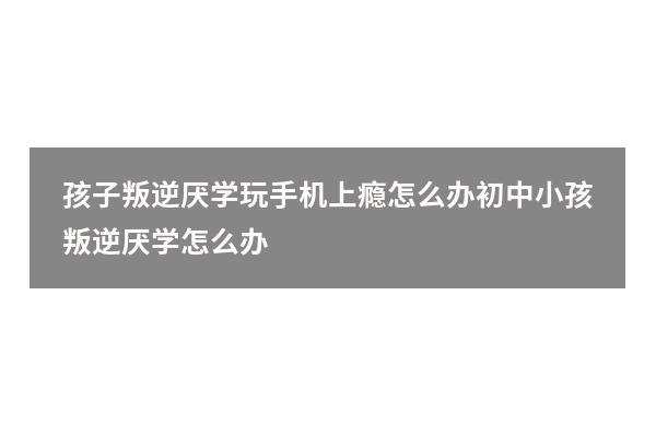 孩子叛逆厌学玩手机上瘾怎么办（初中小孩叛逆厌学怎么办）