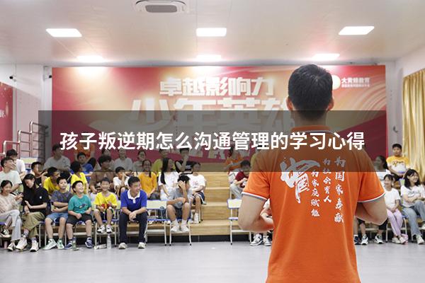 孩子叛逆期怎么沟通管理的学习心得