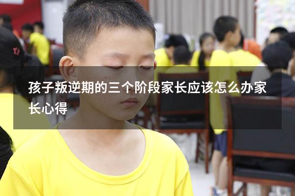 孩子叛逆期的三个阶段家长应该怎么办家长心得