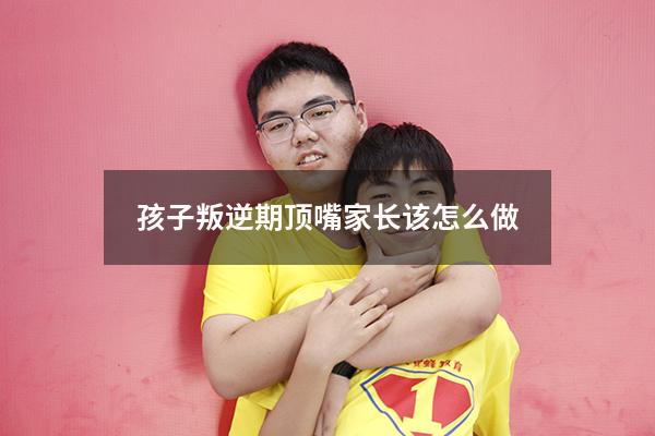 孩子叛逆期顶嘴家长该怎么做