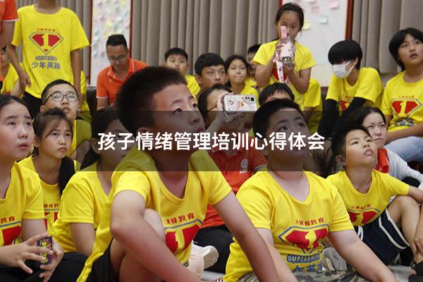 孩子情绪管理培训心得体会