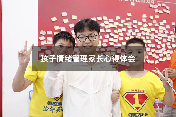 孩子情绪管理家长心得体会