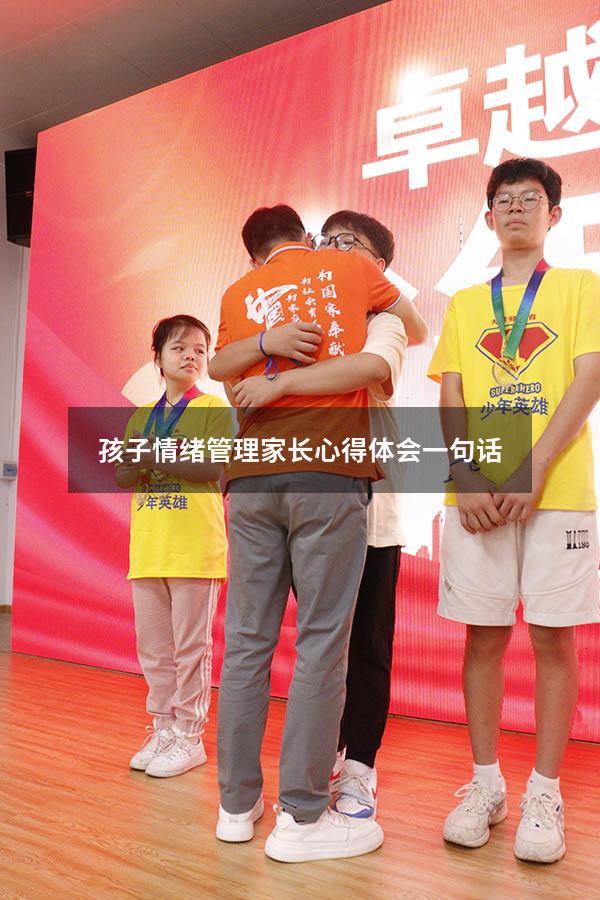 孩子情绪管理家长心得体会一句话