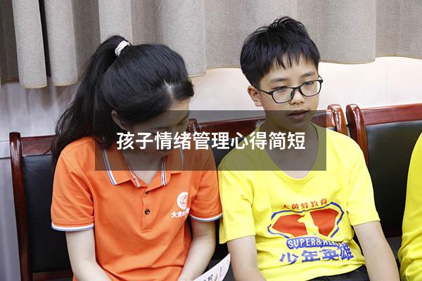 孩子情绪管理心得简短