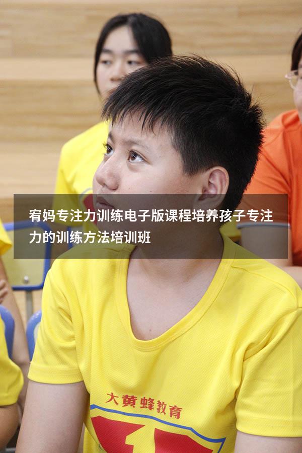 宥妈专注力训练电子版课程（培养孩子专注力的训练方法培训班）