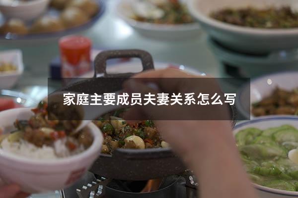 家庭主要成员夫妻关系怎么写