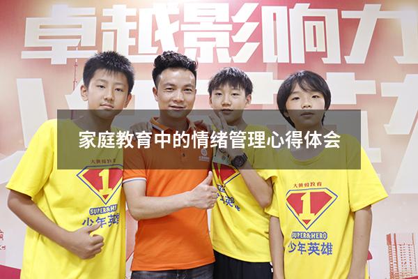 家庭教育中的情绪管理心得体会