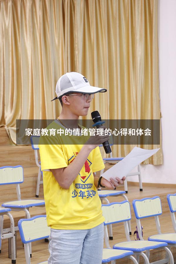家庭教育中的情绪管理的心得和体会
