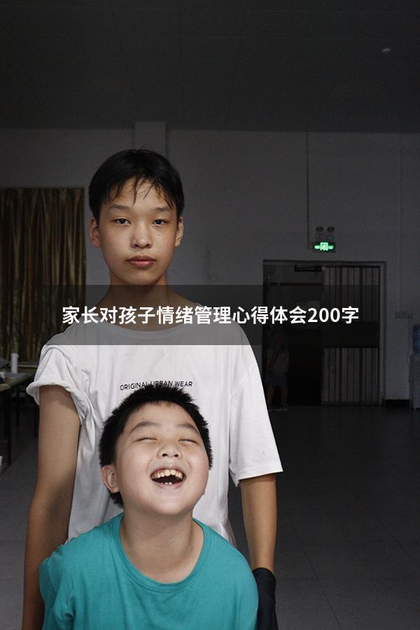 家长对孩子情绪管理心得体会200字