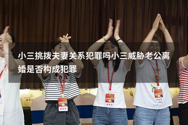 小三挑拨夫妻关系犯罪吗（小三威胁老公离婚是否构成犯罪）