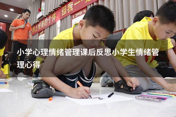 小学心理情绪管理课后反思（小学生情绪管理心得）