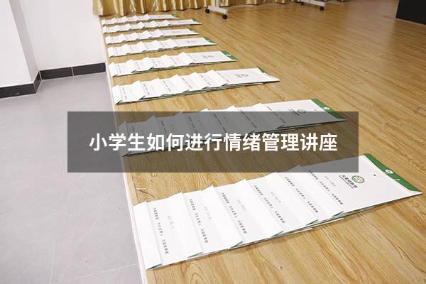 小学生如何进行情绪管理讲座