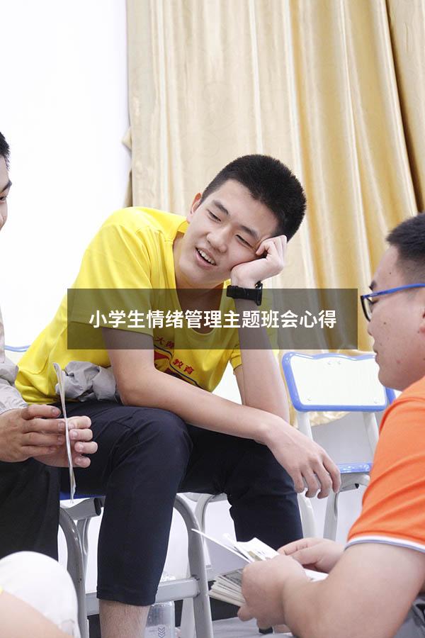 小学生情绪管理主题班会心得
