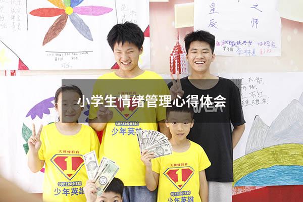 小学生情绪管理心得体会500