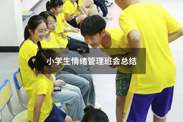 小学生情绪管理班会总结