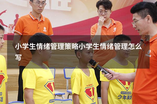 小学生情绪管理策略（小学生情绪管理怎么写）