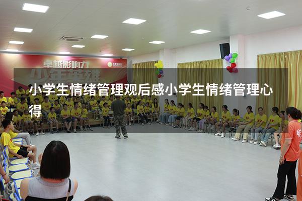 小学生情绪管理观后感（小学生情绪管理心得）