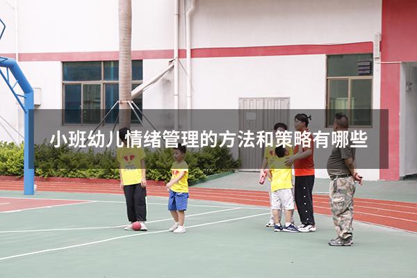 小班幼儿情绪管理的方法和策略有哪些