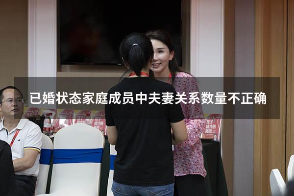 已婚状态家庭成员中夫妻关系数量不正确