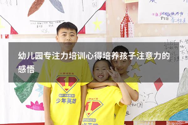 幼儿园专注力培训心得（培养孩子注意力的感悟）