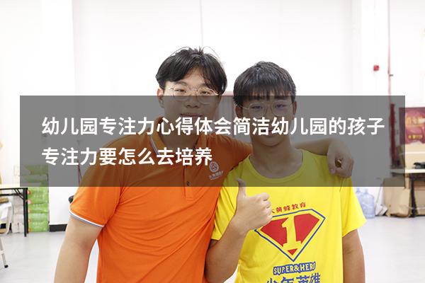 幼儿园专注力心得体会简洁（幼儿园的孩子专注力要怎么去培养）