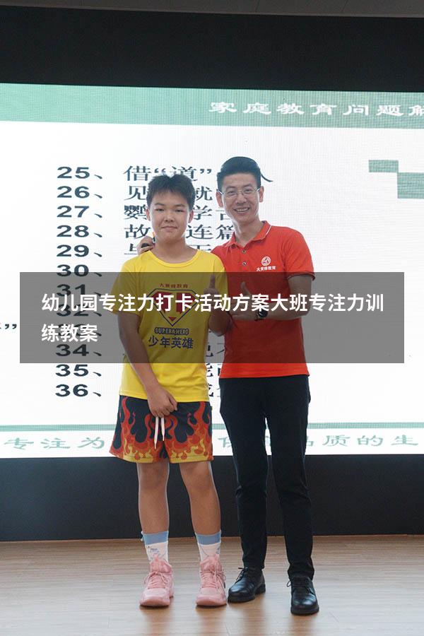 幼儿园专注力打卡活动方案（大班专注力训练教案）