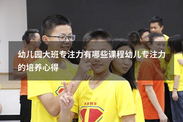 幼儿园大班专注力有哪些课程（幼儿专注力的培养心得）