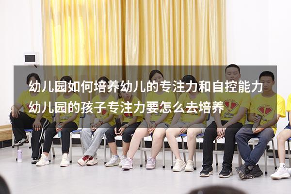 幼儿园如何培养幼儿的专注力和自控能力（幼儿园的孩子专注力要怎么去培养）