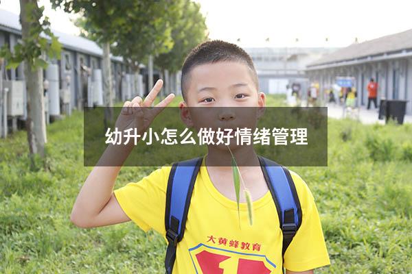 幼升小怎么做好情绪管理