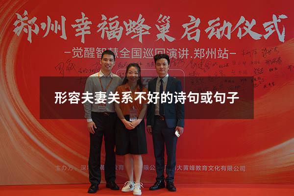 形容夫妻关系不好的诗句或句子