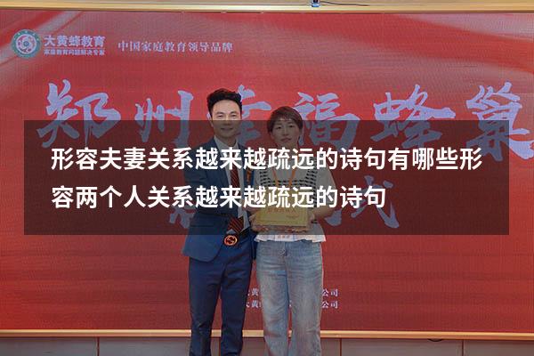 形容夫妻关系越来越疏远的诗句有哪些（形容两个人关系越来越疏远的诗句）