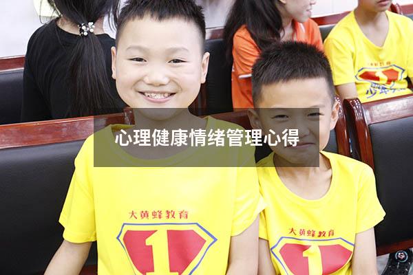 心理健康情绪管理心得4043