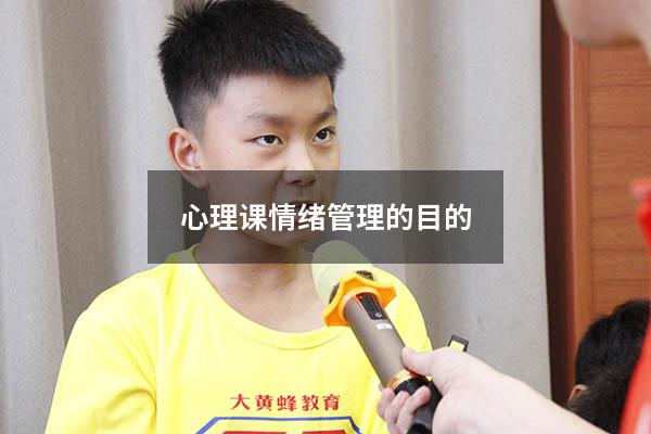 心理课情绪管理的目的