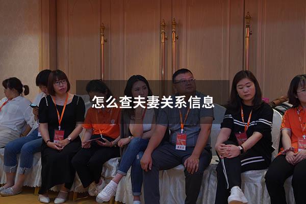 怎么查夫妻关系信息