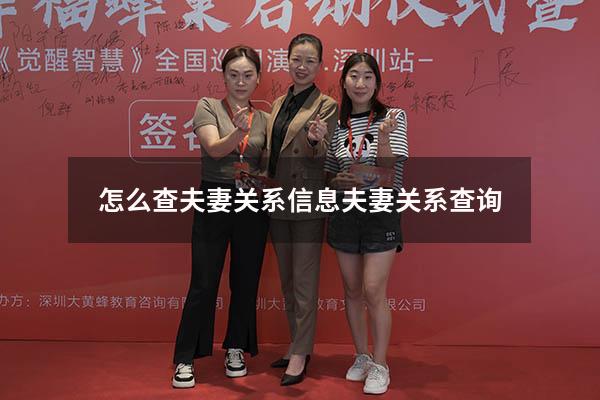 怎么查夫妻关系信息（夫妻关系查询）