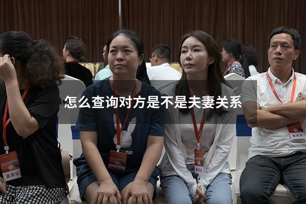 怎么查询对方是不是夫妻关系