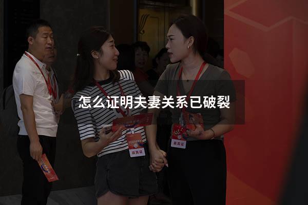 怎么证明夫妻关系已破裂