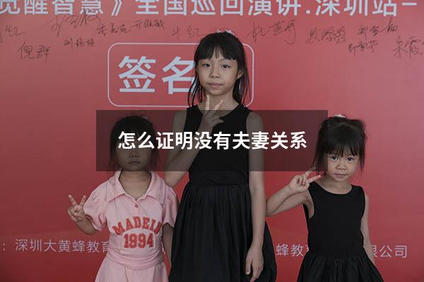 怎么证明没有夫妻关系