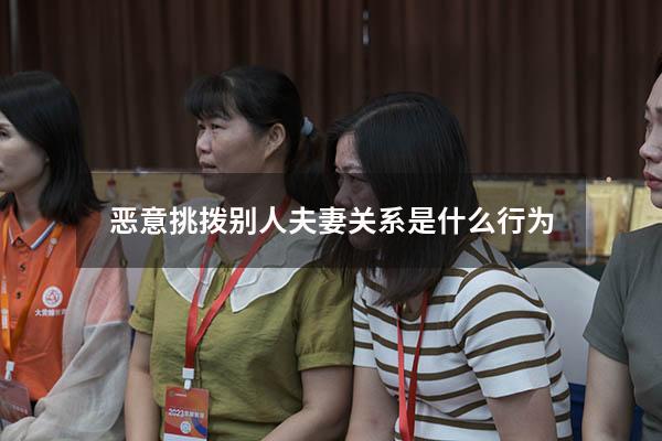 恶意挑拨别人夫妻关系是什么行为