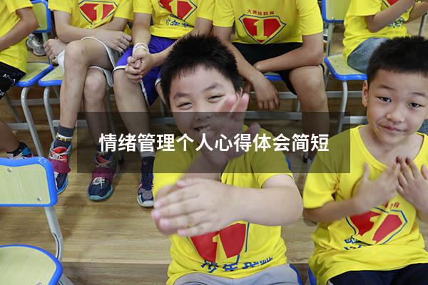 情绪管理个人心得体会简短