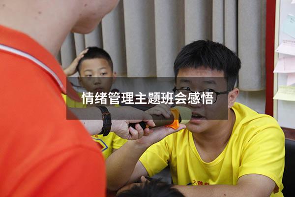 情绪管理主题班会感悟