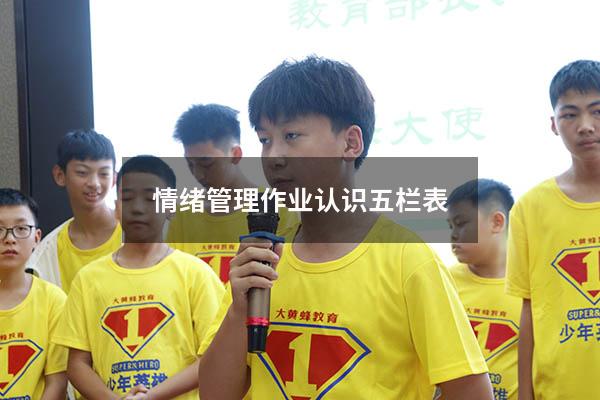 情绪管理作业认识五栏表