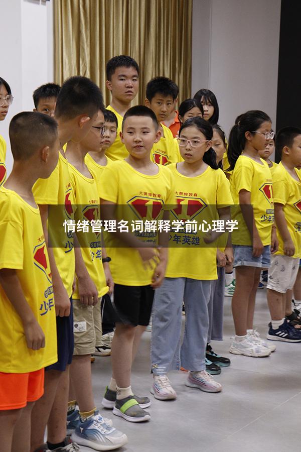 情绪管理名词解释学前心理学